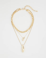 Convertible Three-Strand Pendant Necklace Gold - Chico's