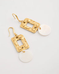 Pearl Hammered Drop Earrings Gold - Chico's