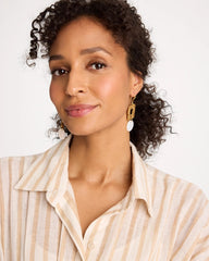 Pearl Hammered Drop Earrings Gold - Chico's