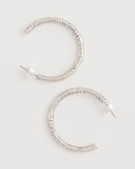 Silvertone Textured Hoop Earrings Silver - Chico's