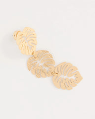 Palm Frond Linear Drop Earrings Gold - Chico's
