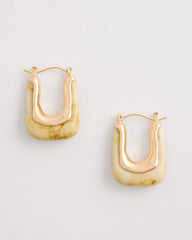 Neutral Goldtone Square Hoop Earrings Neutral - Chico's