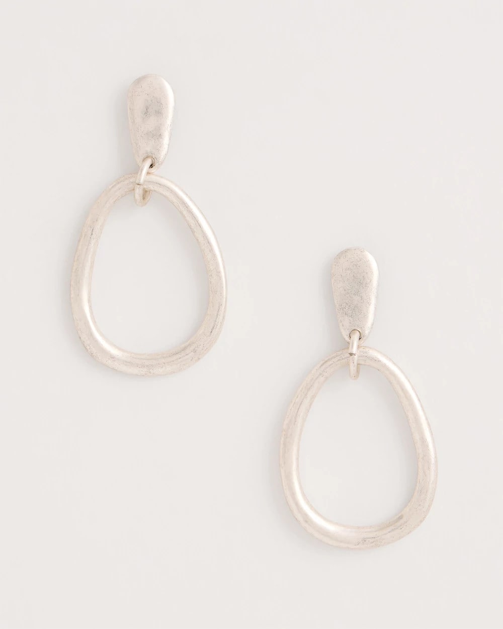 Silvertone Open Circle Drop Earrings Silver - Chico's