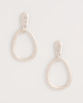 Silvertone Open Circle Drop Earrings Silver - Chico's