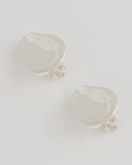 Silvertone Stud Clip-On Earrings Silver - Chico's