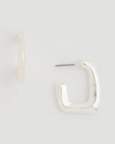 Mini Silvertone Square Earrings Silver - Chico's