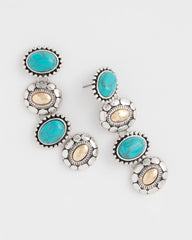 Turquoise Mixed Metal Linear Earrings Turquoise - Chico's