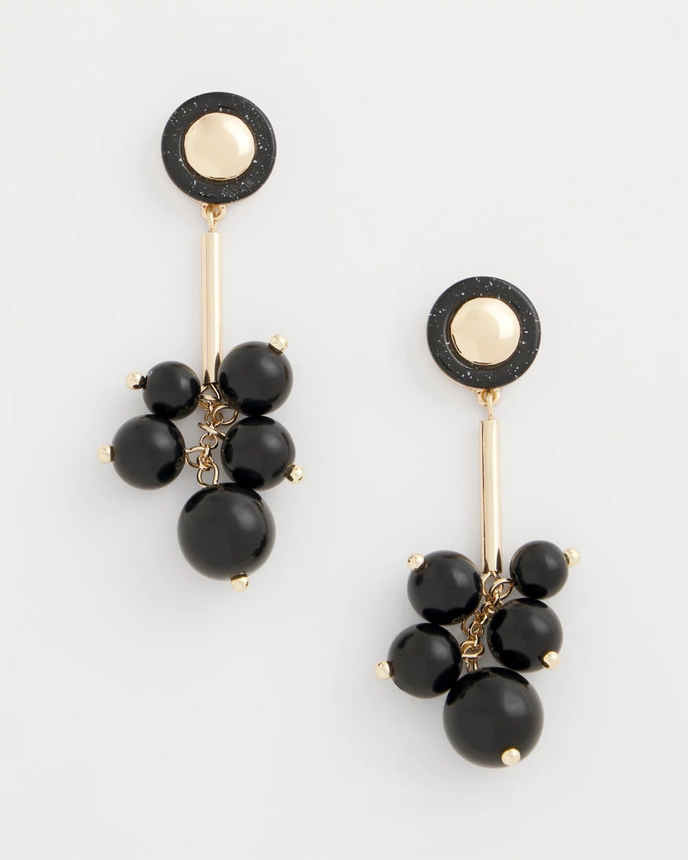 Linear Black Bead Cluster Earrings Black - Chico's