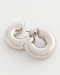 Silver Puff Hoop Earrings Silver - Chico's