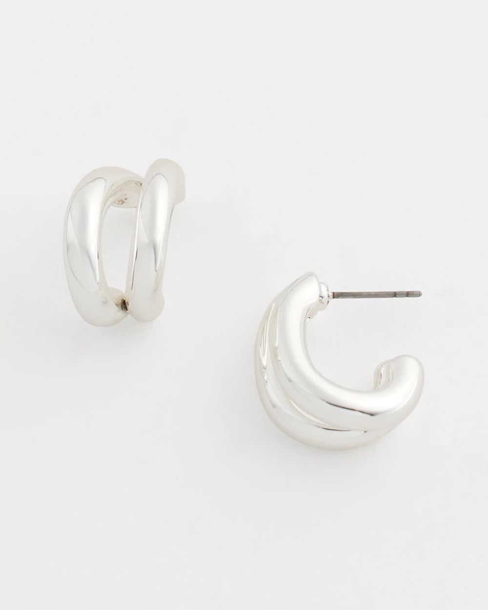 Silver Double Mini Hoop Earrings Silver - Chico's