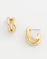Gold Double Mini Hoop Earrings Gold - Chico's