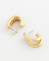 Gold Double Mini Hoop Earrings Gold - Chico's