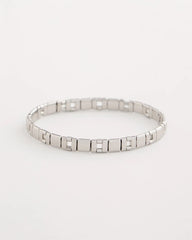 Glam Silvertone Slice Stretch Bracelet Silver - Chico's