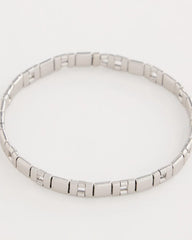 Glam Silvertone Slice Stretch Bracelet Silver - Chico's