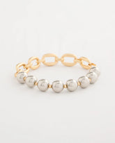 Mixed Metal Chain Bead Stretch Bracelet Mixed Metals - Chico's