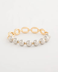 Mixed Metal Chain Bead Stretch Bracelet Mixed Metals - Chico's