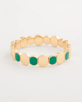 Green Goldtone Glam Stretch Bracelet Green - Chico's