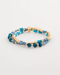 Genuine Teal Tiger's Eye Stretch Bracelet Teal - Chico's