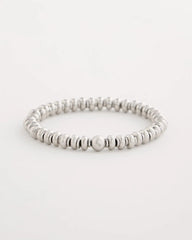 Silvertone Rounded Stretch Bracelet Silver - Chico's