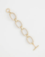 Large Pave Link Toggle Bracelet Gold - Chico's