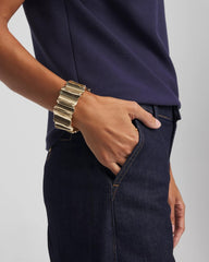 Gold Wavy Stretch Cuff Gold - Chico's