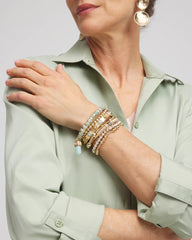 Gold-tone Small Bead Stretch Bracelet Gold - Chico's
