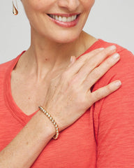 Small Beaded Gold Tone Stretch Bracelet Gold - Chico's