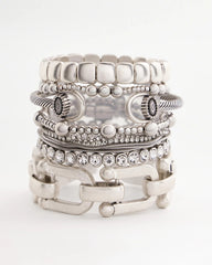 Silvertone Stretch Bracelet Silver - Chico's