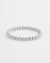 Small Beaded Silver Tone Stretch Bracelet Silver - Chico's