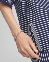 Small Beaded Silver Tone Stretch Bracelet Silver - Chico's