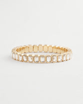 Gold Bezel Set Stretch Tennis Bracelet Gold - Chico's