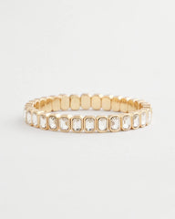 Gold Bezel Set Stretch Tennis Bracelet Gold - Chico's