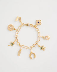 Shiny Goldtone Novelty Charm Bracelet Gold - Chico's