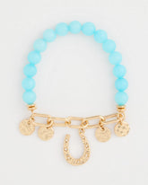 Jade Stone Link Charm Bracelet Light Blue - Chico's