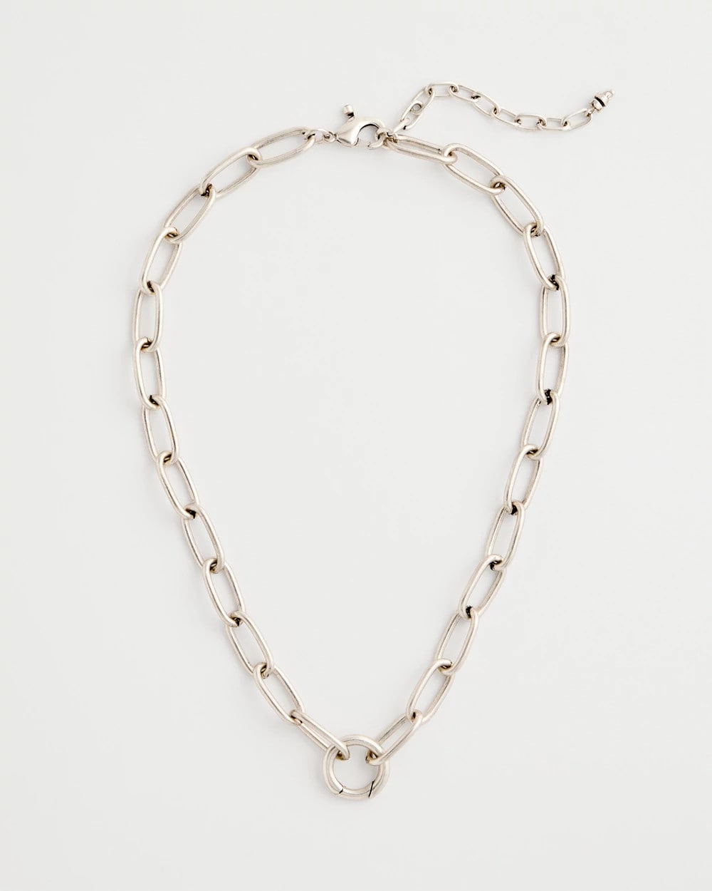 Silvertone Charm Link Necklace Silver - Chico's
