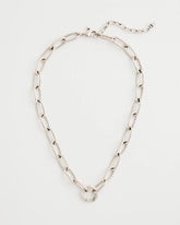 Silvertone Charm Link Necklace Silver - Chico's