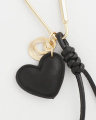 Faux Leather Heart Bag Charm Black - Chico's
