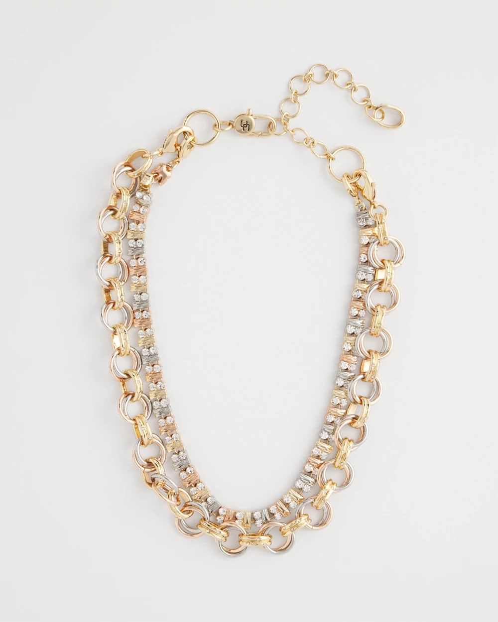 Convertible Tri-Tone Short Necklace Mixed Metals - Chico's
