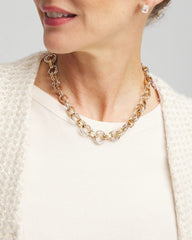 Convertible Tri-Tone Short Necklace Mixed Metals - Chico's