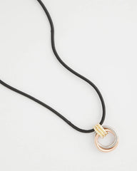 Adjustable Tri-Tone Pendant Necklace Mixed Metals - Chico's
