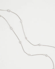 Fine Crystal Long Chain Necklace Silver - Chico's