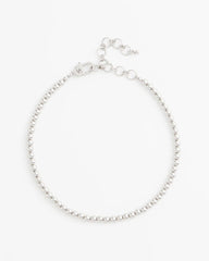 Silvertone Beaded Necklace Silver - Chico's