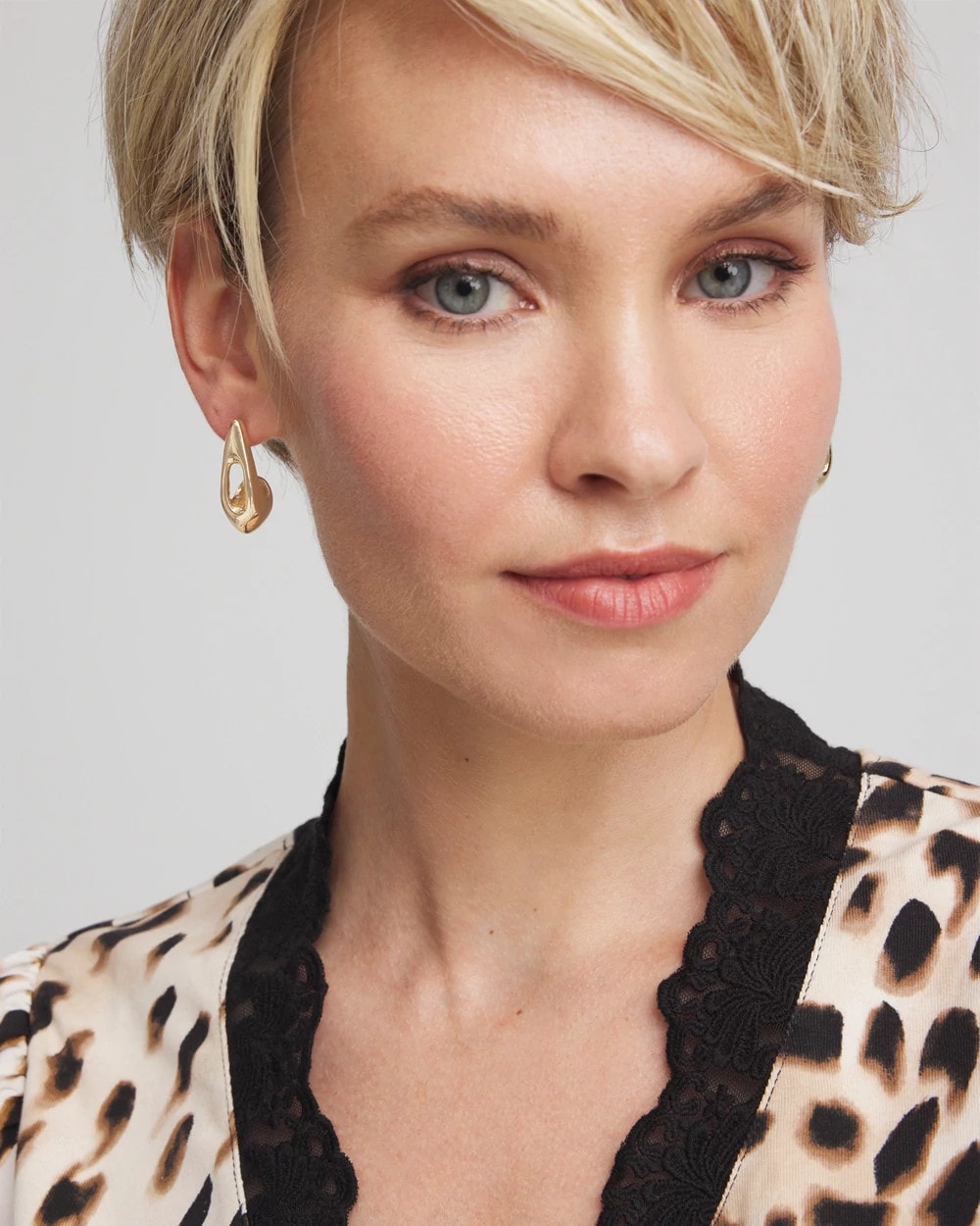 Gold Puff Hoop Earrings Gold - Chico's