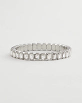 Silver Bezel Set Stretch Tennis Bracelet Silver - Chico's