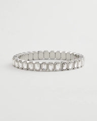 Silver Bezel Set Stretch Tennis Bracelet Silver - Chico's