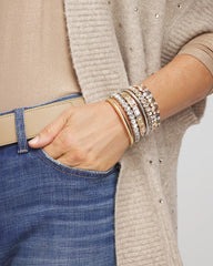 Silver Bezel Set Stretch Tennis Bracelet Silver - Chico's