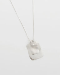 Adjustable Square Pendant Necklace Silver - Chico's