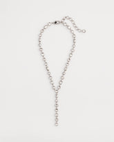 Bezel Set Silvertone Y-Necklace Silver - Chico's