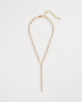 Bezel Set Goldtone Y-Necklace Gold - Chico's
