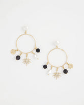 Starry Night Charm Hoop Earrings Gold - Chico's